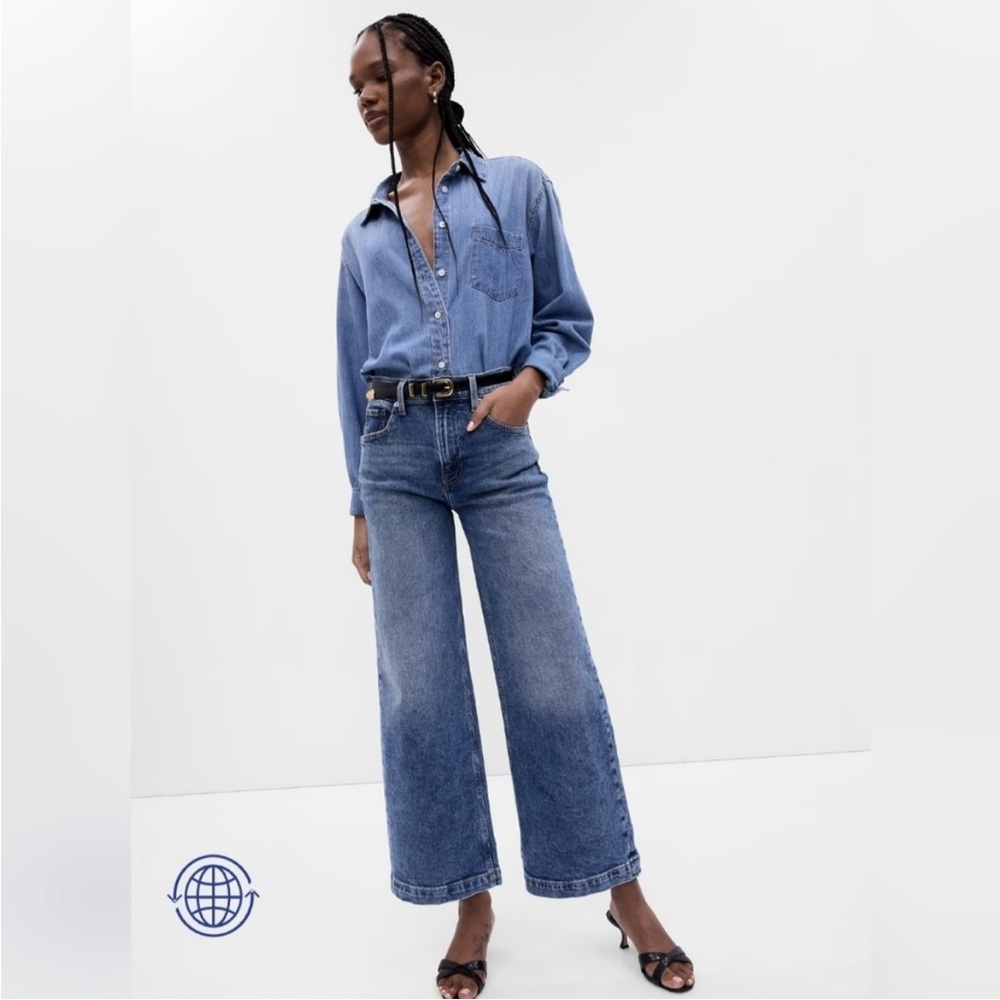 High rise wide leg crop Gap jeans